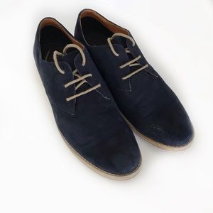H&M Navy Blue Suede Casual Oxford Shoes